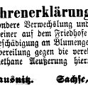 1885-07-10 Kl Ehrenerklaerung Sachse